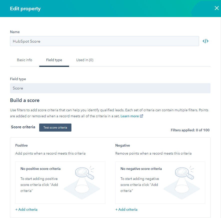 Hubspot scoring