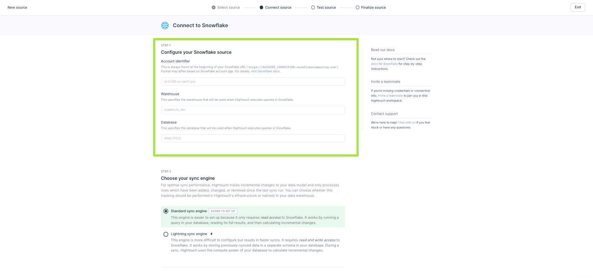 Snowflake source details