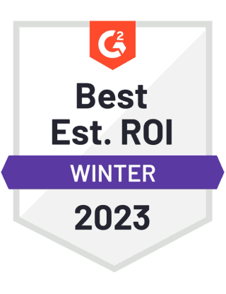 G2 Winter 2023, Best est. ROI.