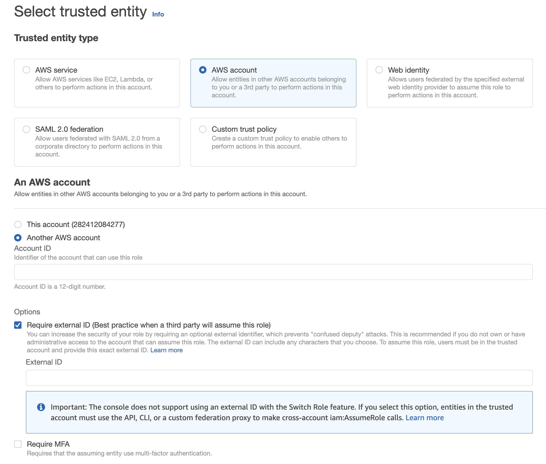 AWS account configuration