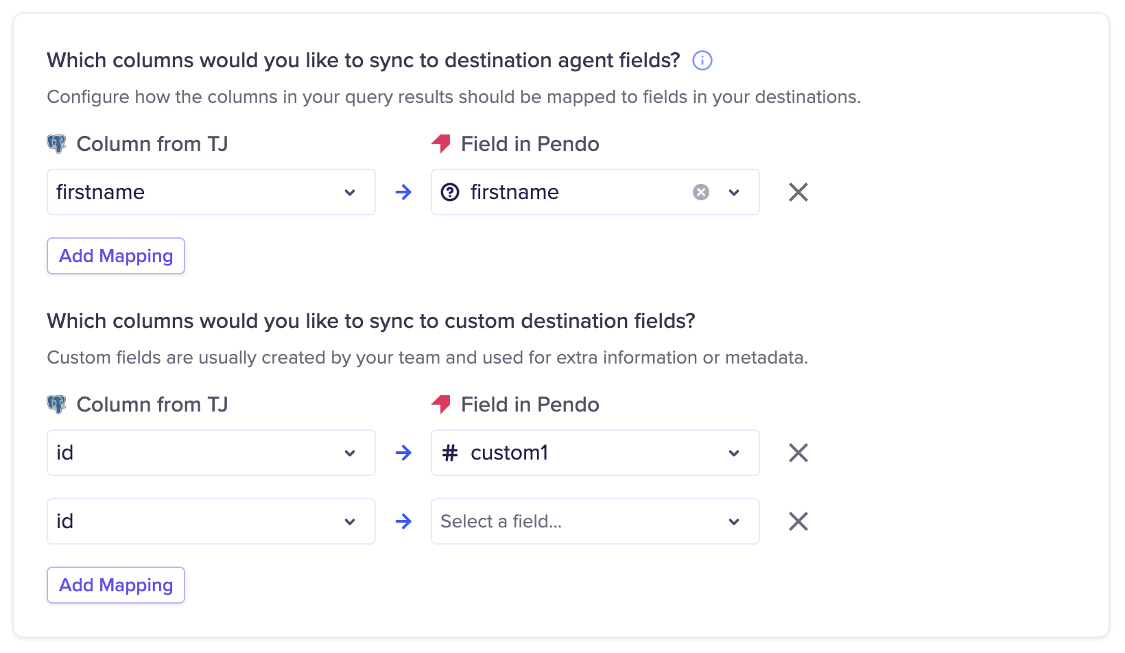 Field mapping in the Hightouch UI