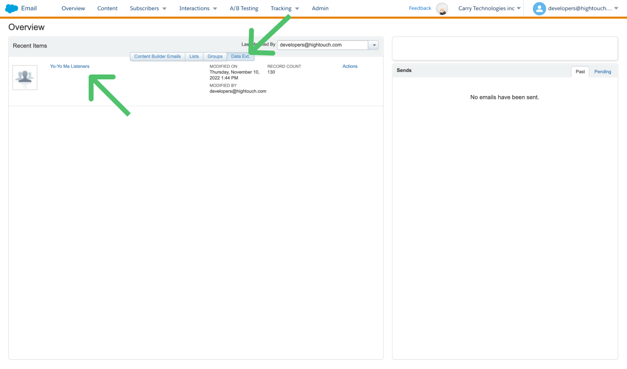 Inspecting Data Extensions in SFMC