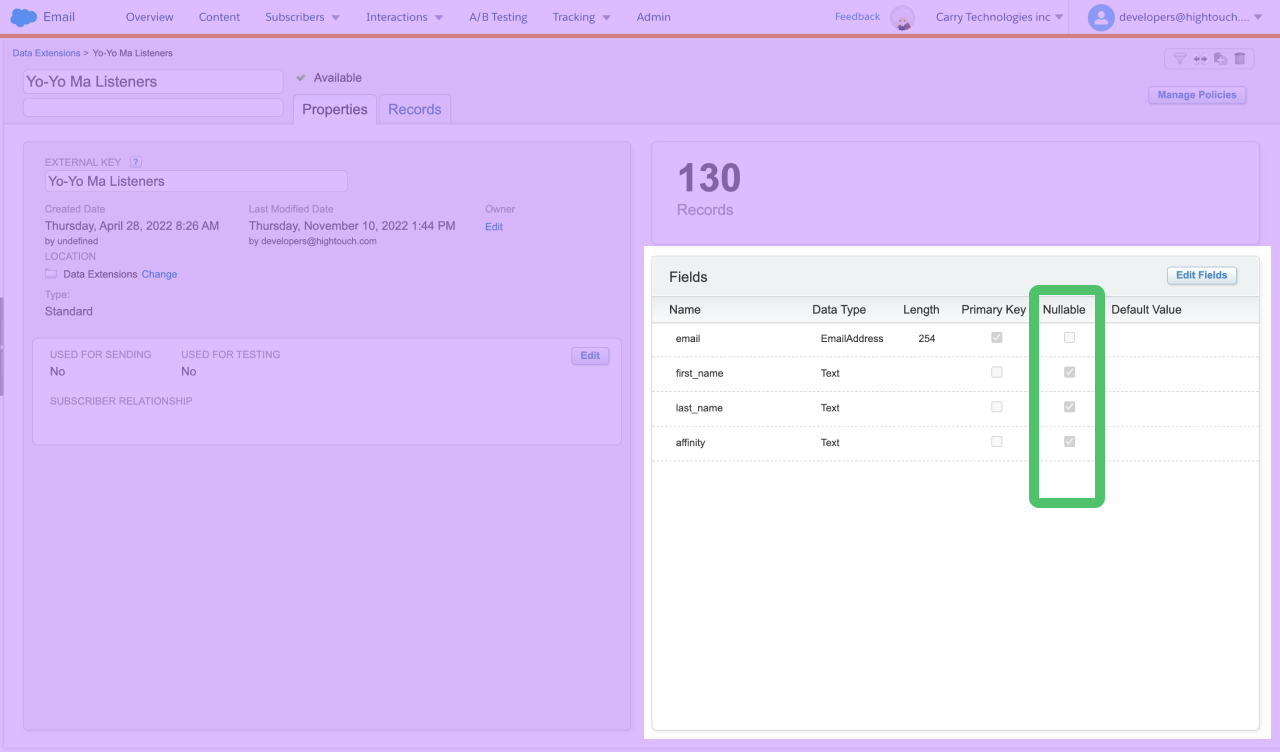 Inspecting Data Extensions in SFMC