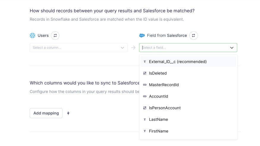 Record matching in Hightouch UI